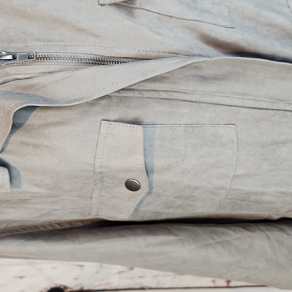 Staccato Dove Gray Shacket Duster Utility Jacket L - Picture 3 of 15